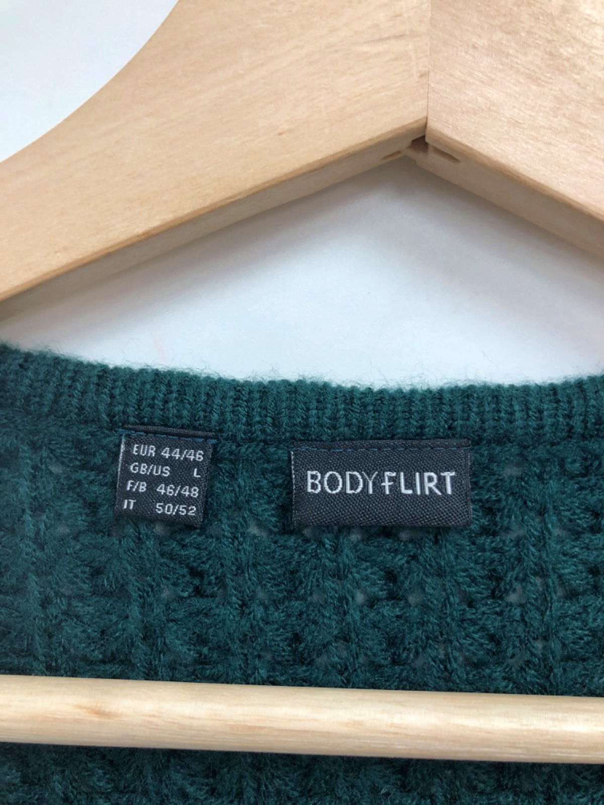 Body Flirt Green Waffle Knit Zip Jumper UK L