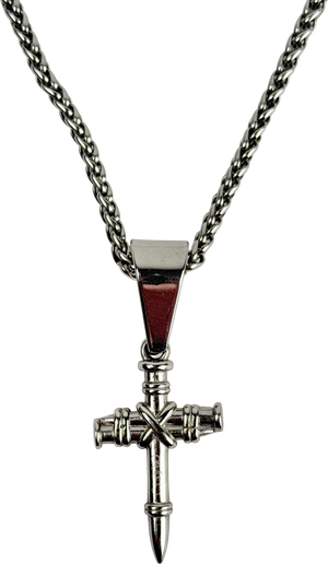 CRAFTD LONDON Stainless Steel Crucifix Pendant & Rope Chain