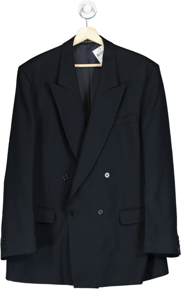 Daniel Drescott Black Double-Breasted Blazer UK L