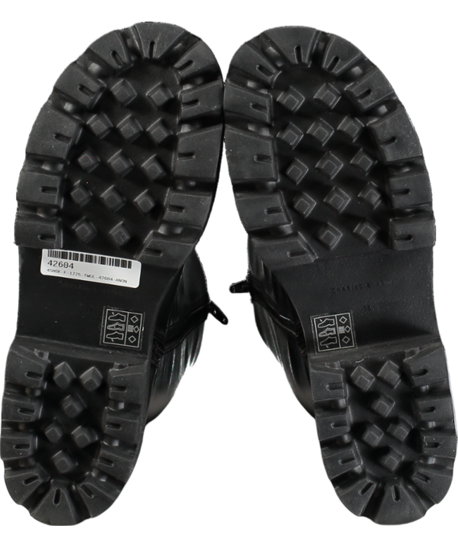 Charles & Keith Imogen Side-buckle Chunky Knee-high Boots - Black UK 5 EU 38 👠