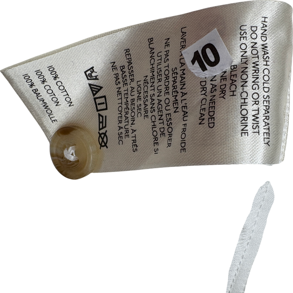 Anthropologie White Belted Buttondown Shirt UK 12