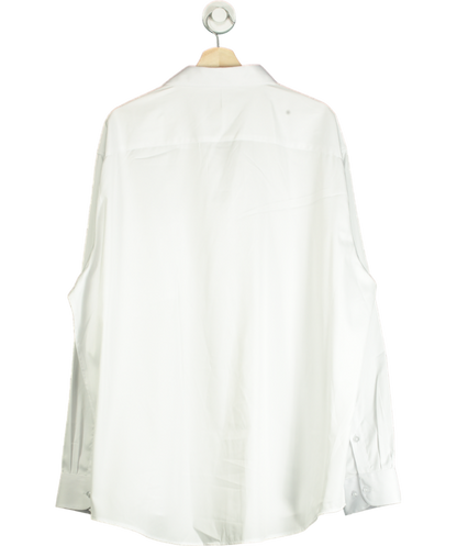 J.VER White Stretch Plain Business Casual Long Sleeve Formal Shirt UK XXXL