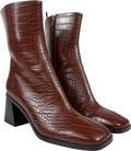 Monki Brown Croc Print Heeled Boots UK 6 EU 39