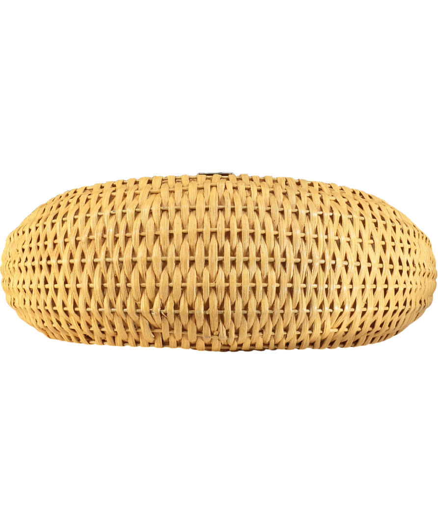 Cult Gaia Beige Taja Rattan Handbag