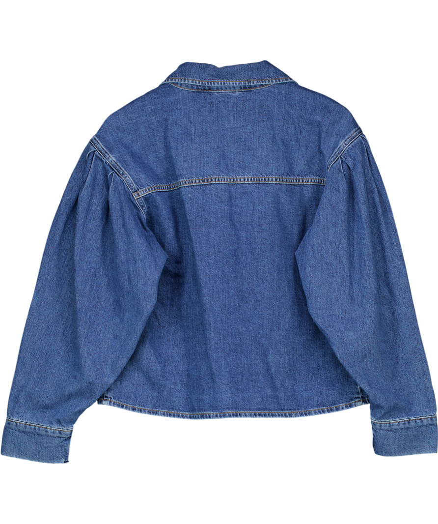 NA-KD Blue Tie Detail Denim Shirt Eu 38 UK 10/12