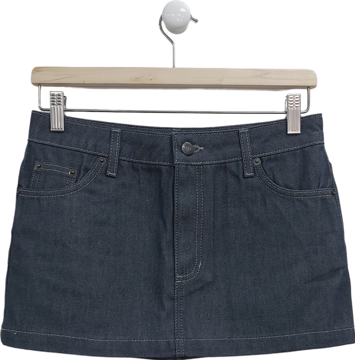 Topshop Blue Mini Pelmet Denim Skirt UK 8