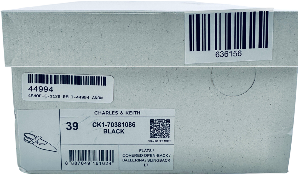 CHARLES & KEITH Yvette Pointed-toe Mary Jane Flats - Black UK 6 EU 39 👠