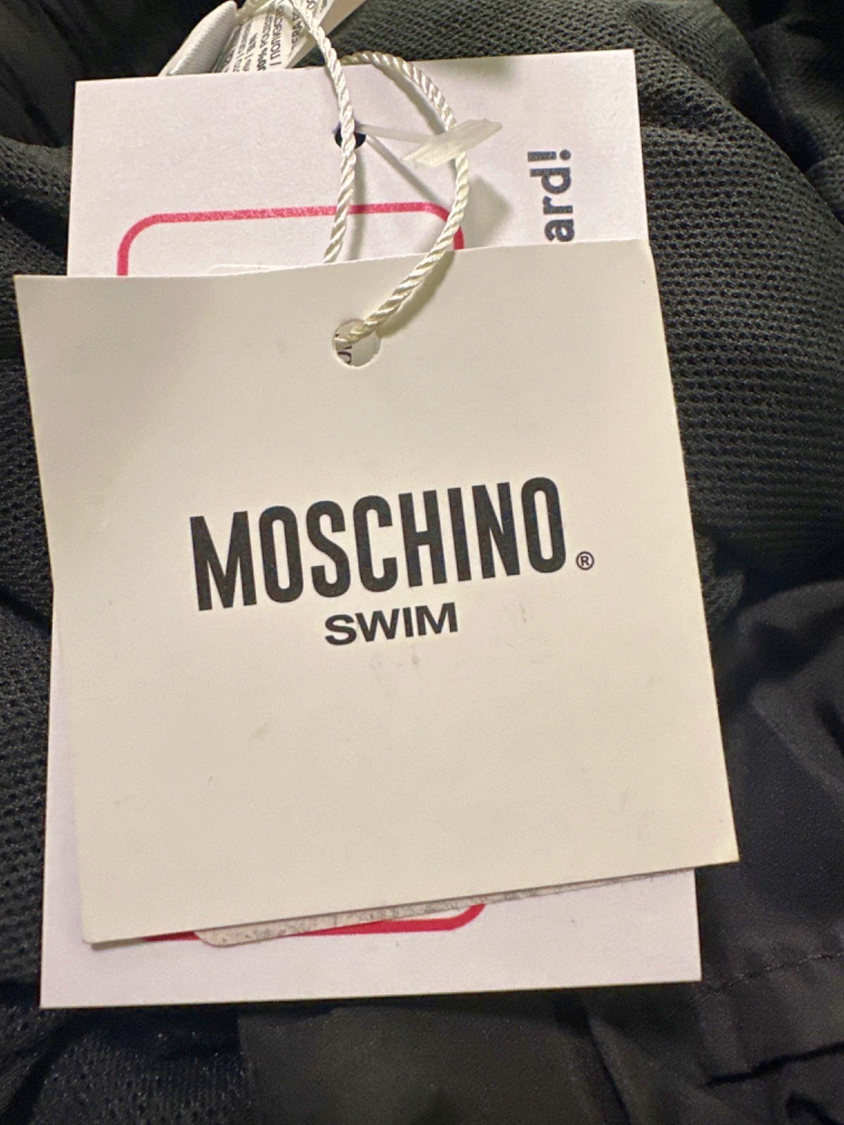 Moschino Black Neon Logo Swim Shorts UK S