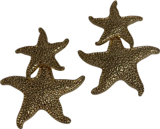 Metallic Star-fish Earrings One Size