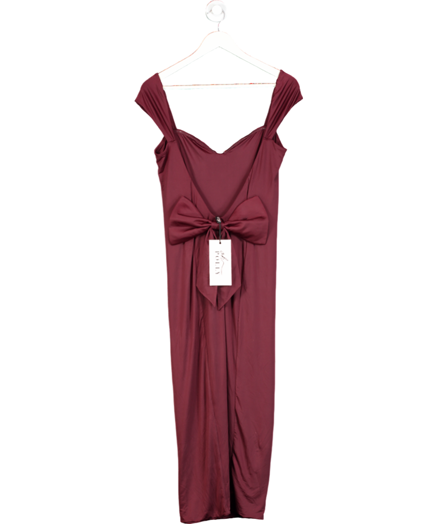 Oh Polly Red Raving Slinky Bow Detail Dress UK 12