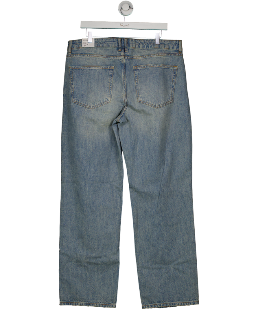 MANGO Blue Slouchy Straight Low-waist Jeans UK 16