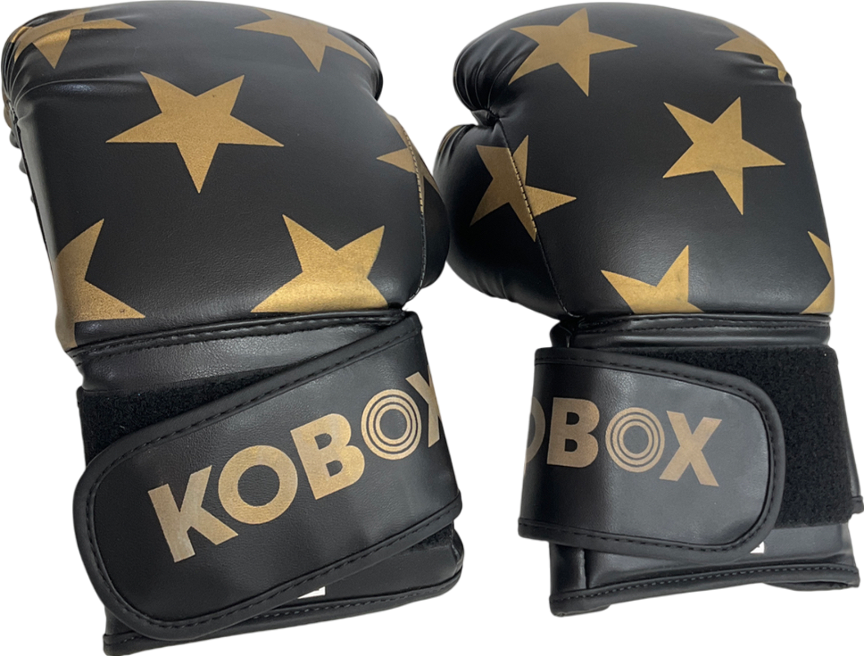 kobox Black Star Print Boxing Gloves One Size