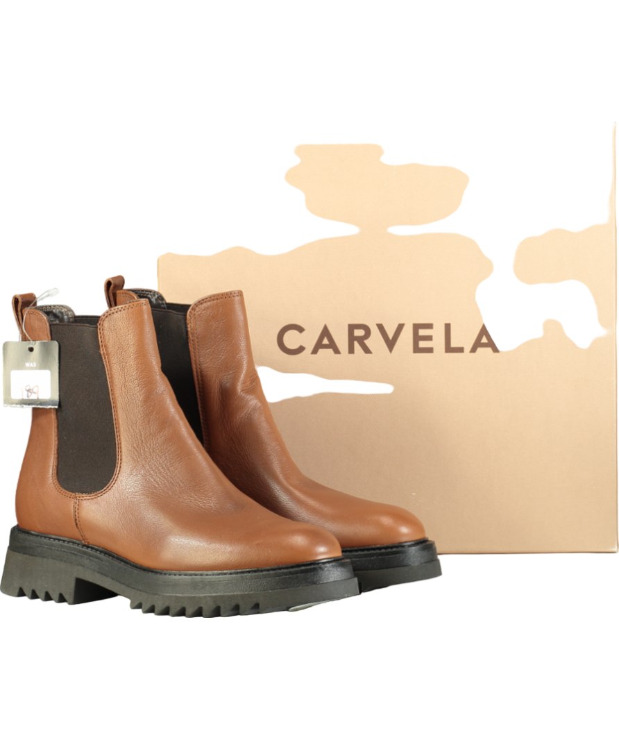 Carvela Brown Strong leather chunky chelsea Boots UK 5 EU 38 👠
