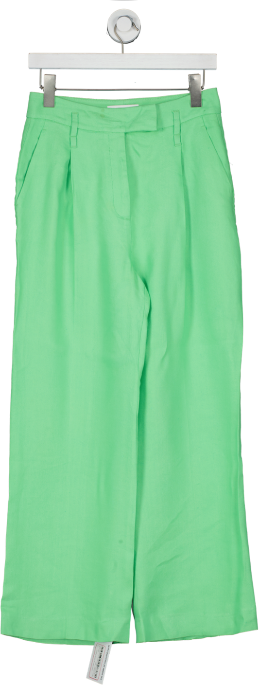 REISS Green Gracey Wide Leg Tailored Trousers UK 8
