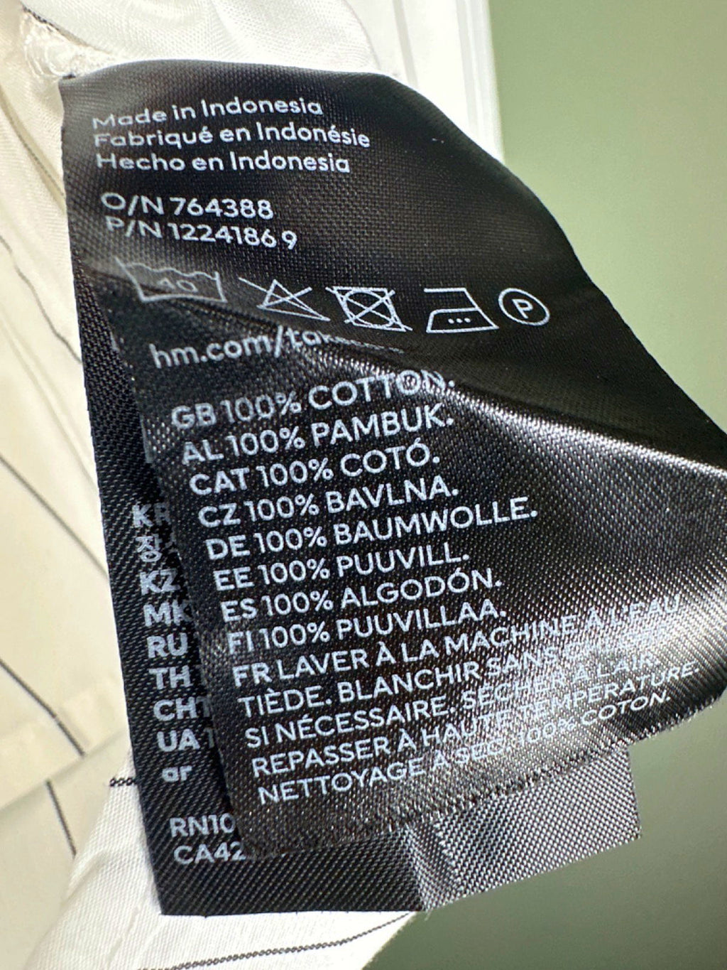 H&M White Striped Shirt UK M