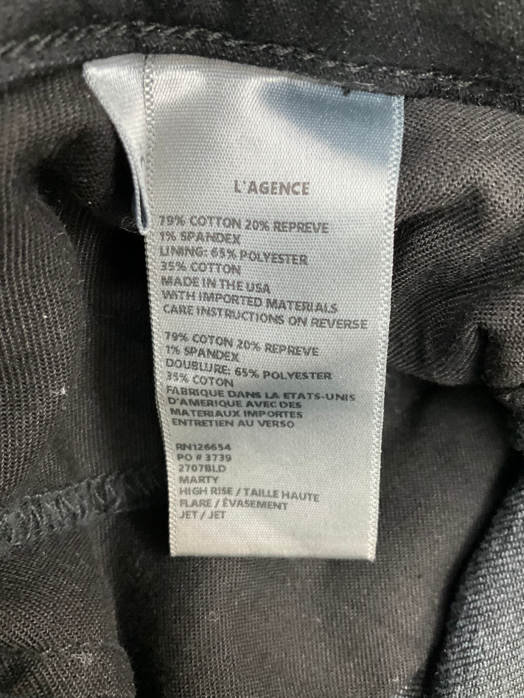 L'agence Black Bell High Rise Flare Jeans W25