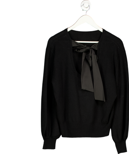 Sinead Keary Black "the Lily" - Cashmere Bow Back Sweater UK M