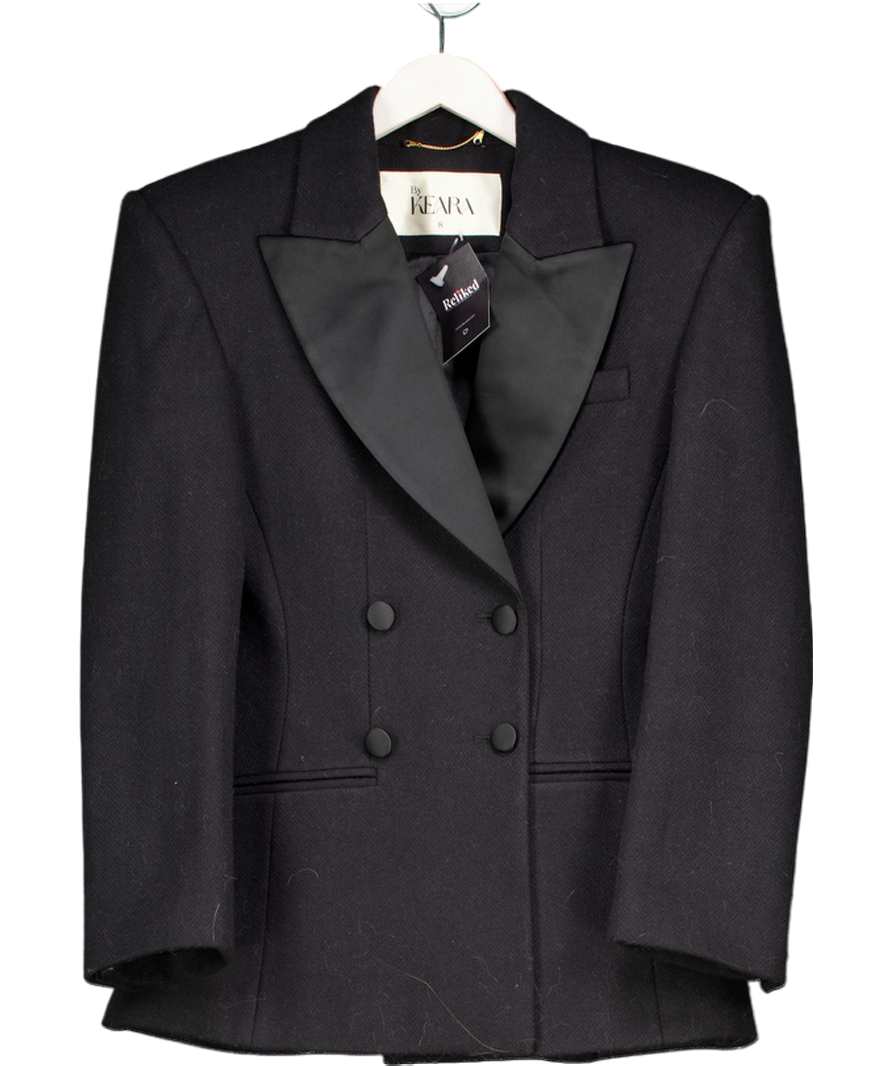 BY KEARA Handmade Timeless Wool Blazer - Black UK 8