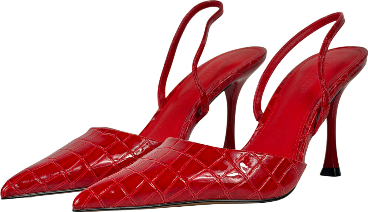 Topshop Red Angel Croc Heeled Court Heel UK 6 EU 39