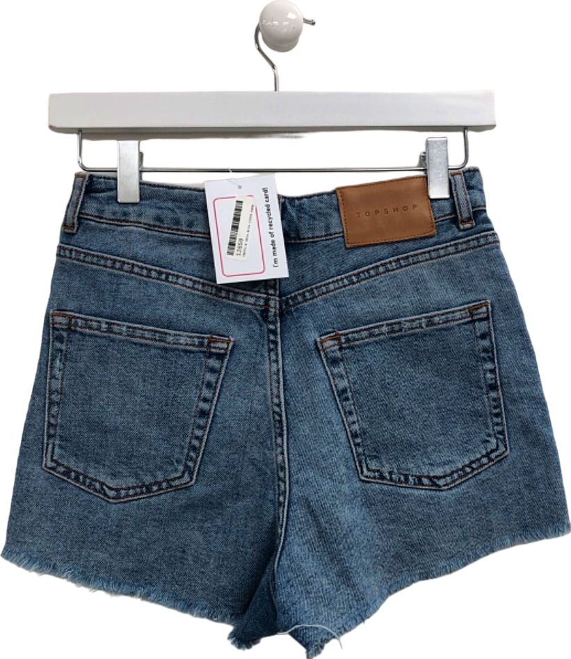 Topshop Blue Mom Denim Shorts UK 6
