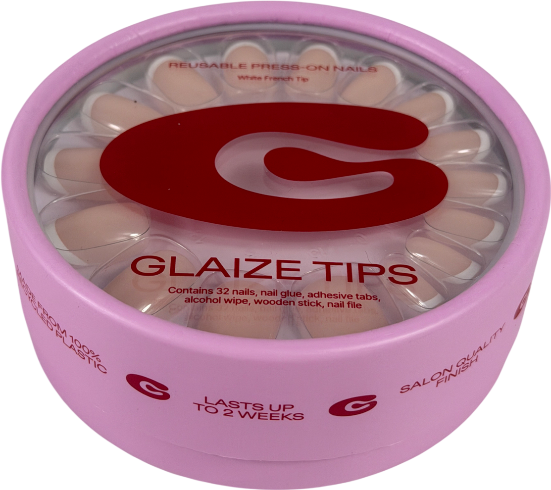 Glaize Press On Nails White French Tip 32