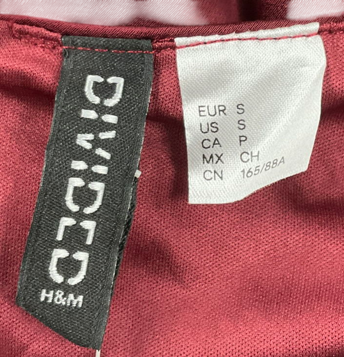 H&M Red Open-back Satin Dress UK S