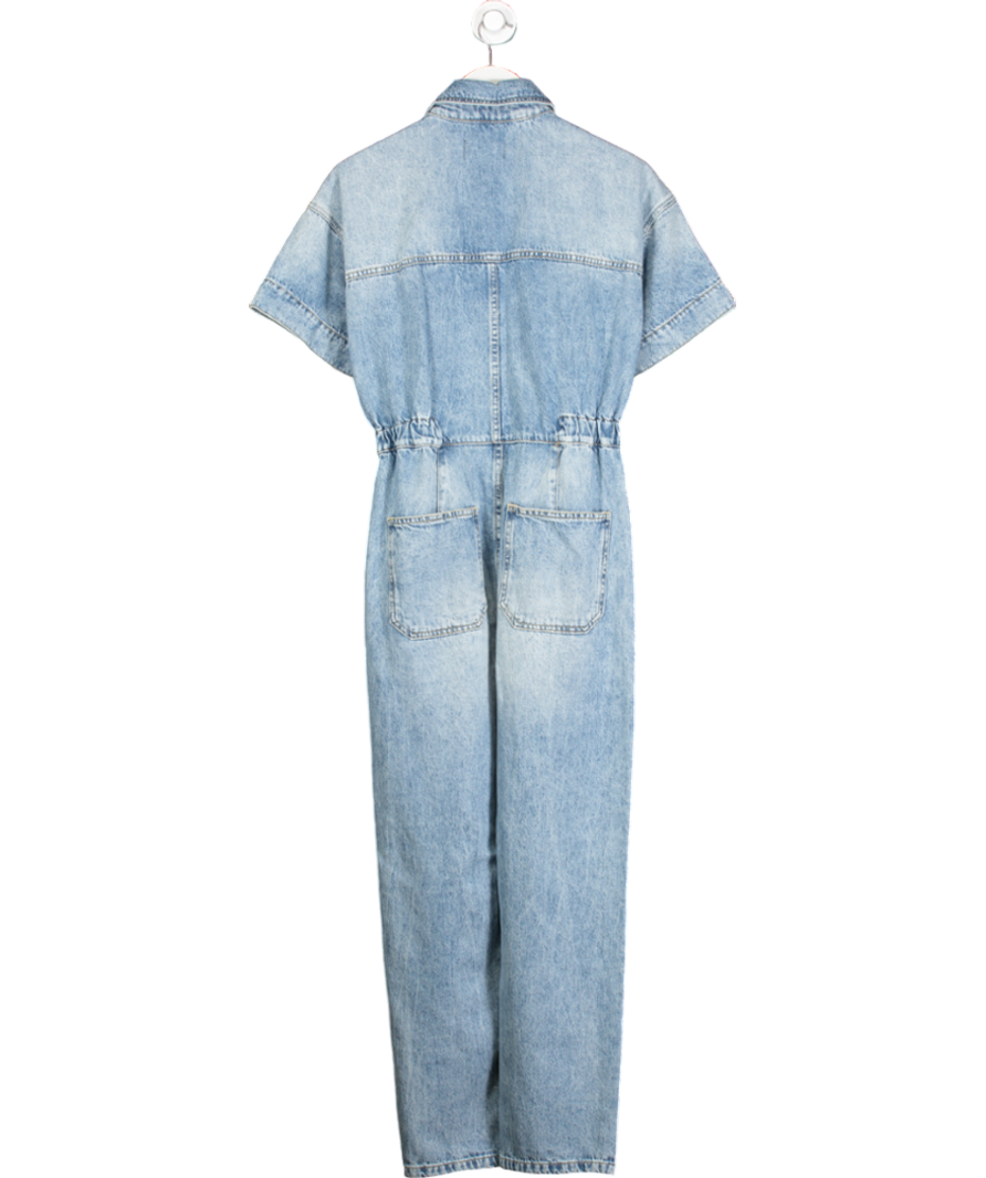 Free People We The Free Blue Denim Jumpsuit UK S