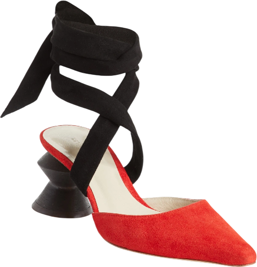 REJINA PYO Barbara Zigzag Heel Pump In Red Suede UK 6 EU 39 👠