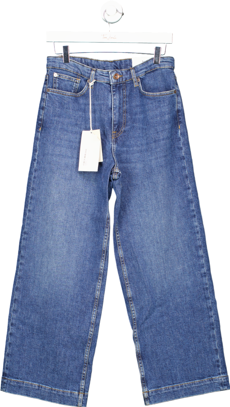 Jigsaw Vintage Mid Blue Tyne Cropped Wide Leg Jean W28