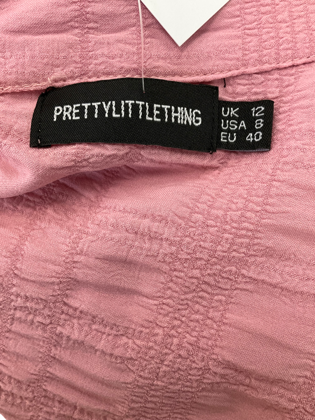 PrettyLittleThing Pink Button Less Summer Shirt UK 12