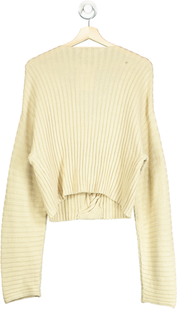 NA-KD Beige Braided Knitted Sweater UK S