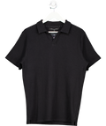French Connection Black Short Sleeve Trophy Neck Polo Shirt UK M