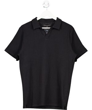 French Connection Black Short Sleeve Trophy Neck Polo Shirt UK M