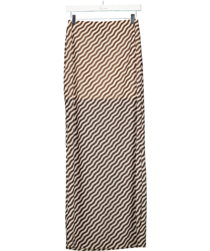 ASOS Maxi Skirt In Brown And White Stripe UK S