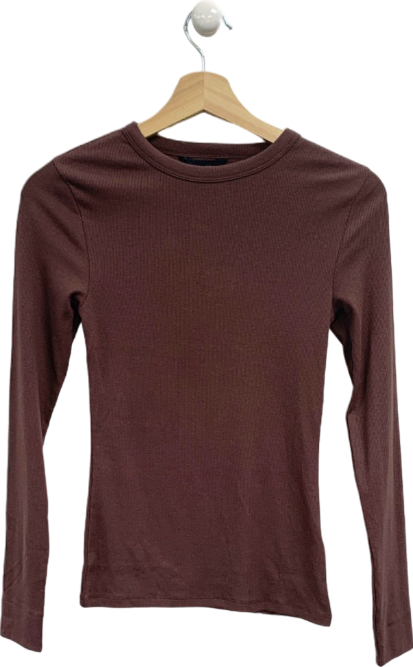 New Look Brown Long Sleeve Top UK 6