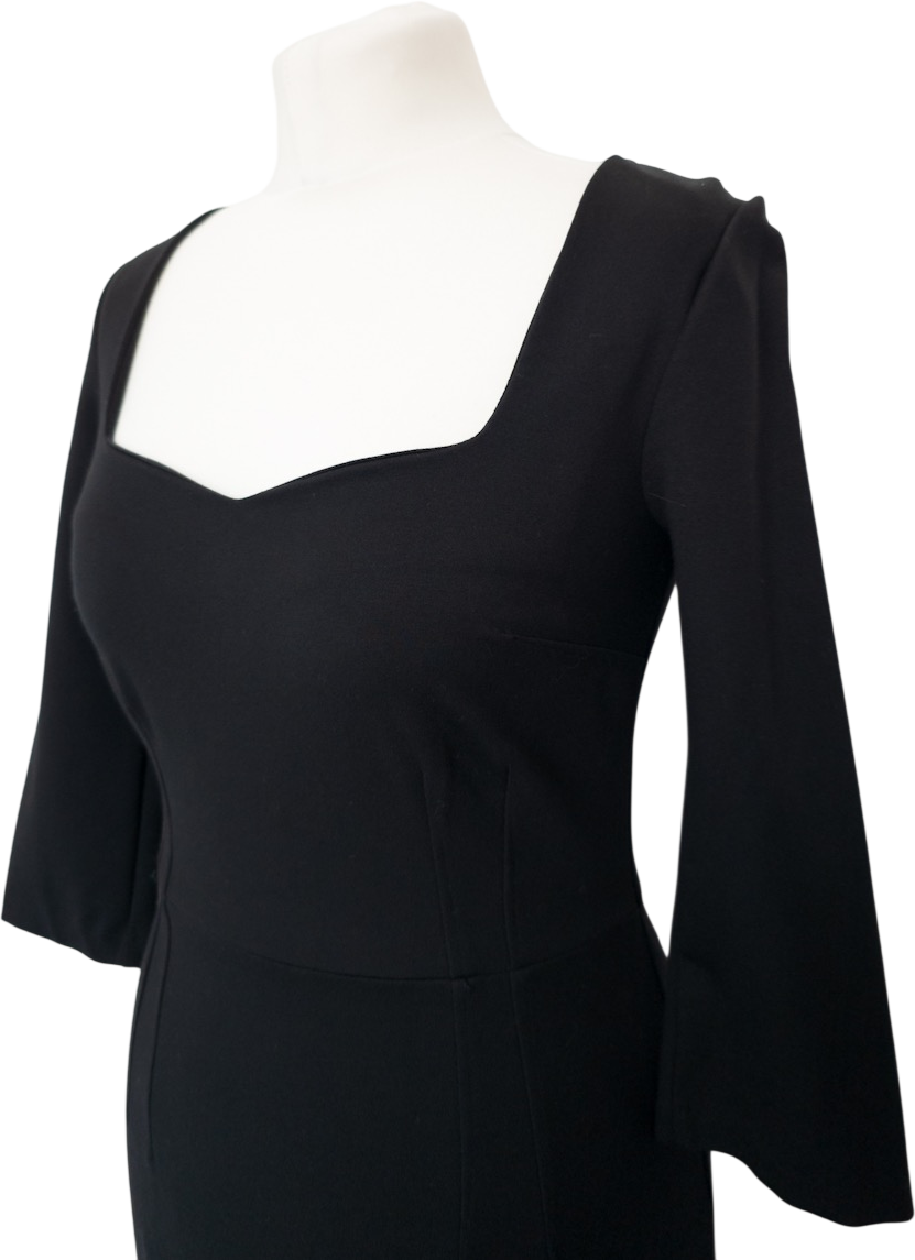 BODEN Black Fitted Sweetheart Neck Pencil Dress UK 8