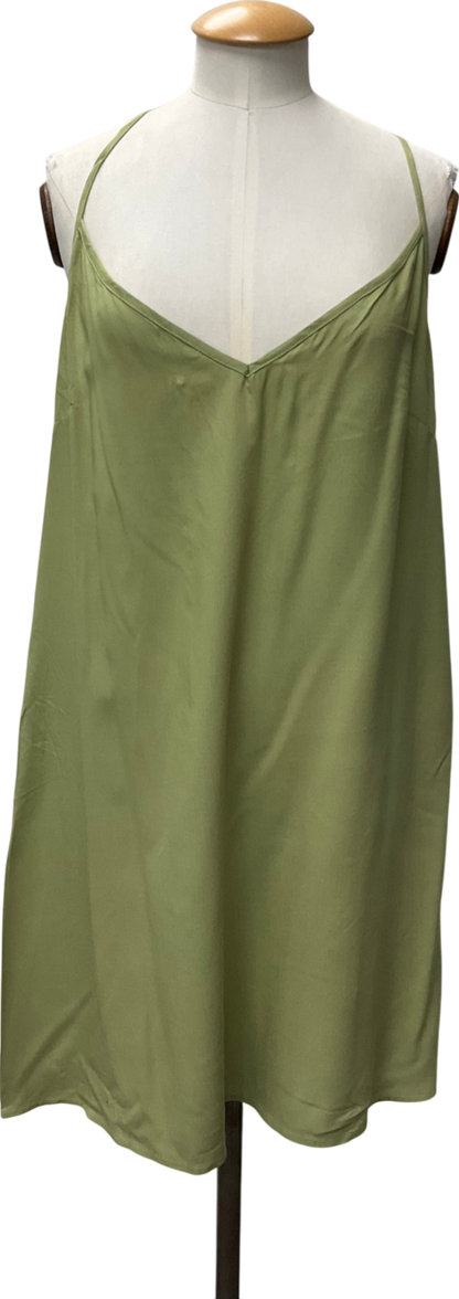 Free People Green V Neck Midi Dress UK M