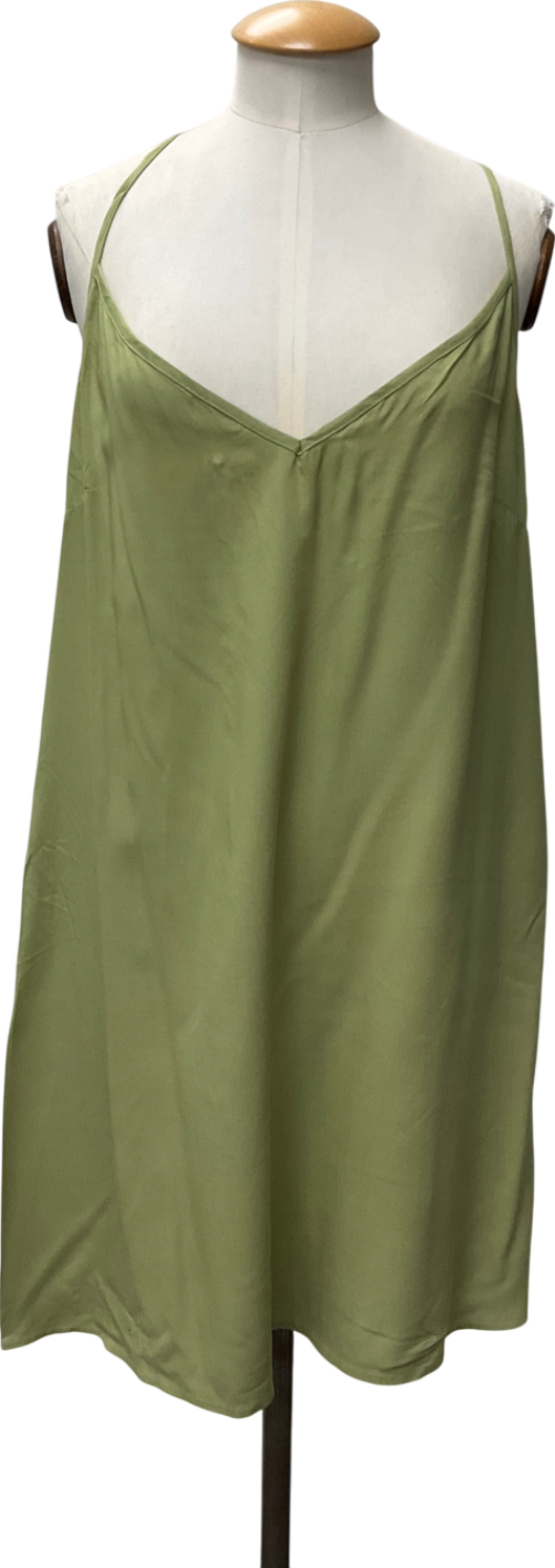 Free People Green V Neck Midi Dress UK M