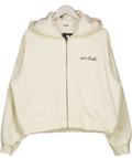 4th & Reckless Cream Collena Logo-embroidered Cotton-jersey Hoody UK L