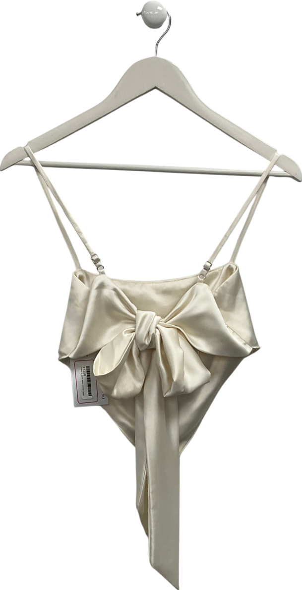 SLA the label Cream Satin Hankercheif Top UK S