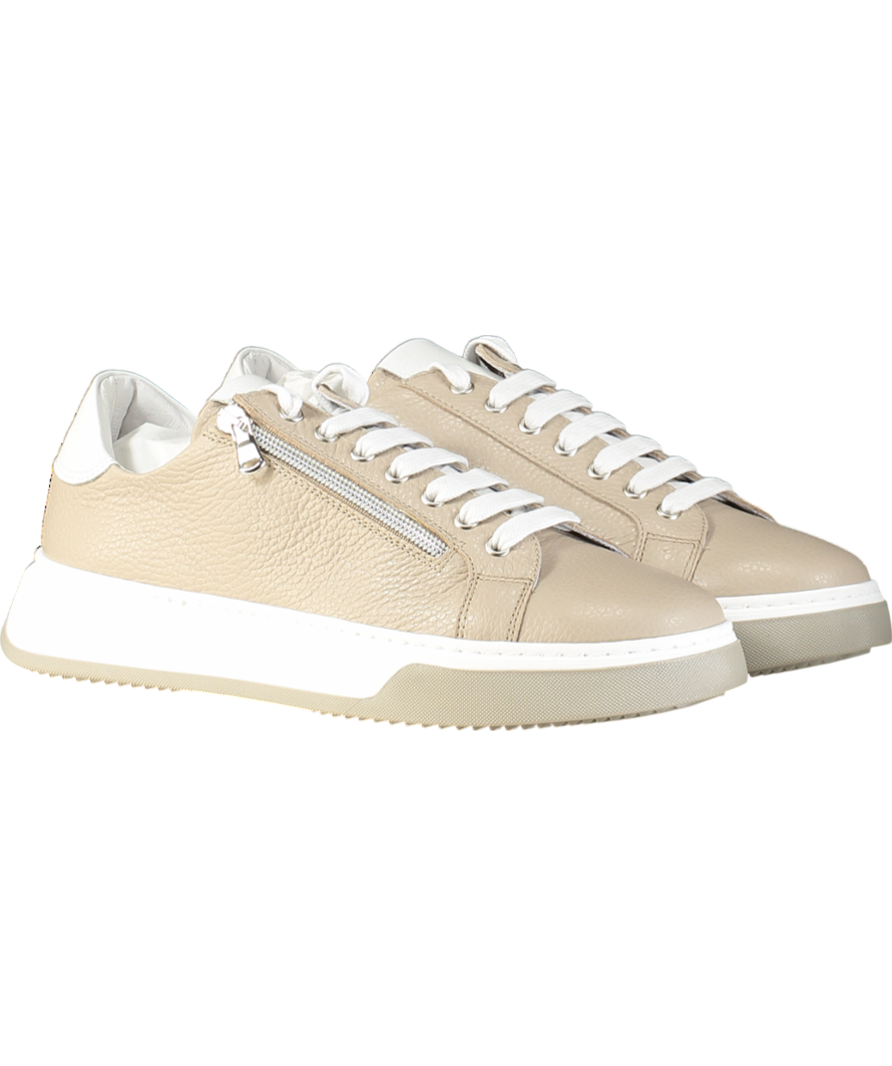 Sole Bliss Beige Statement In Pale Taupe Leather UK 8 EU 42 👞