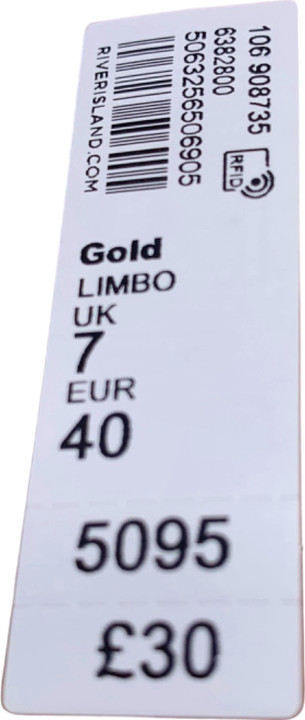 River Island Gold strappy flare heeled mule sandals UK 7