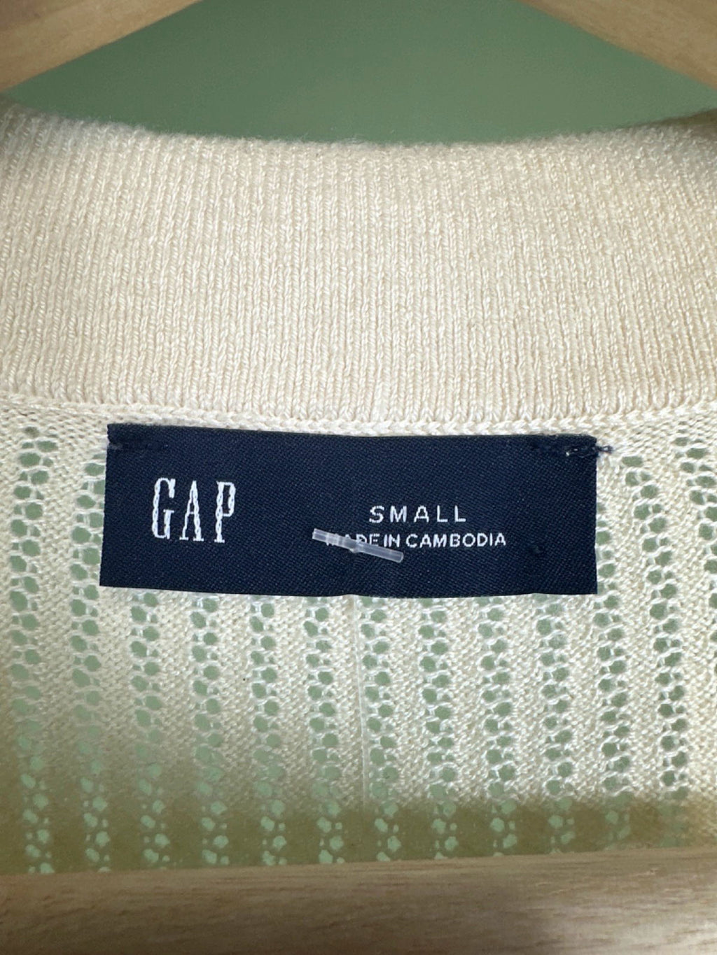GAP Cream Short Sleeve Knitted Polo Shirt UK S
