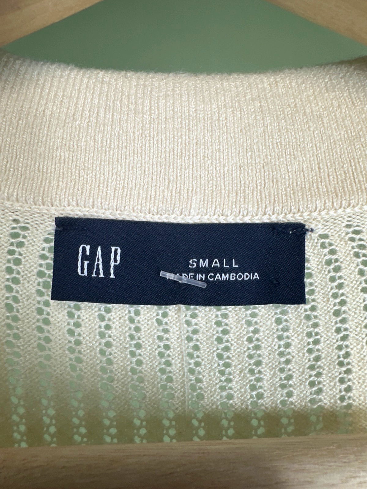 GAP Cream Short Sleeve Knitted Polo Shirt UK S