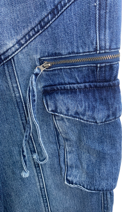 Fashion Nova Blue Cargo Jeans W1