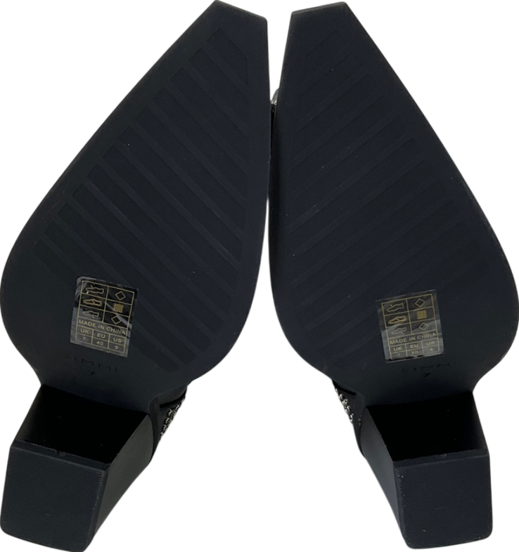 Simmi London Black Delano Butterfly Embellished Western Boot UK 7 EU 40 👠