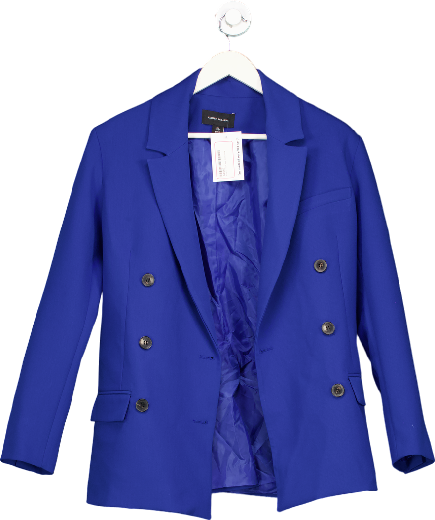 Karen Millen Blue Double-Breasted Blazer UK 6