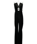 Nadine Merabi Black Vivianne Velvet Tuxedo Jumpsuit UK 10