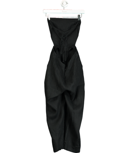 Reformation Black Linen Tie Back & Neck Jumpsuit UK 6