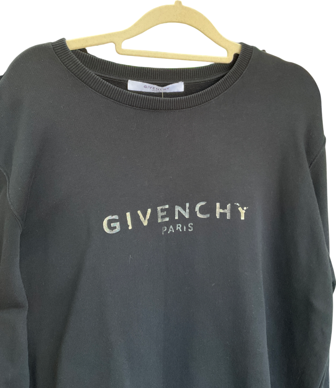 GIvenchy Vintage Signature Broken Logo Sweatshirt In Black UK S